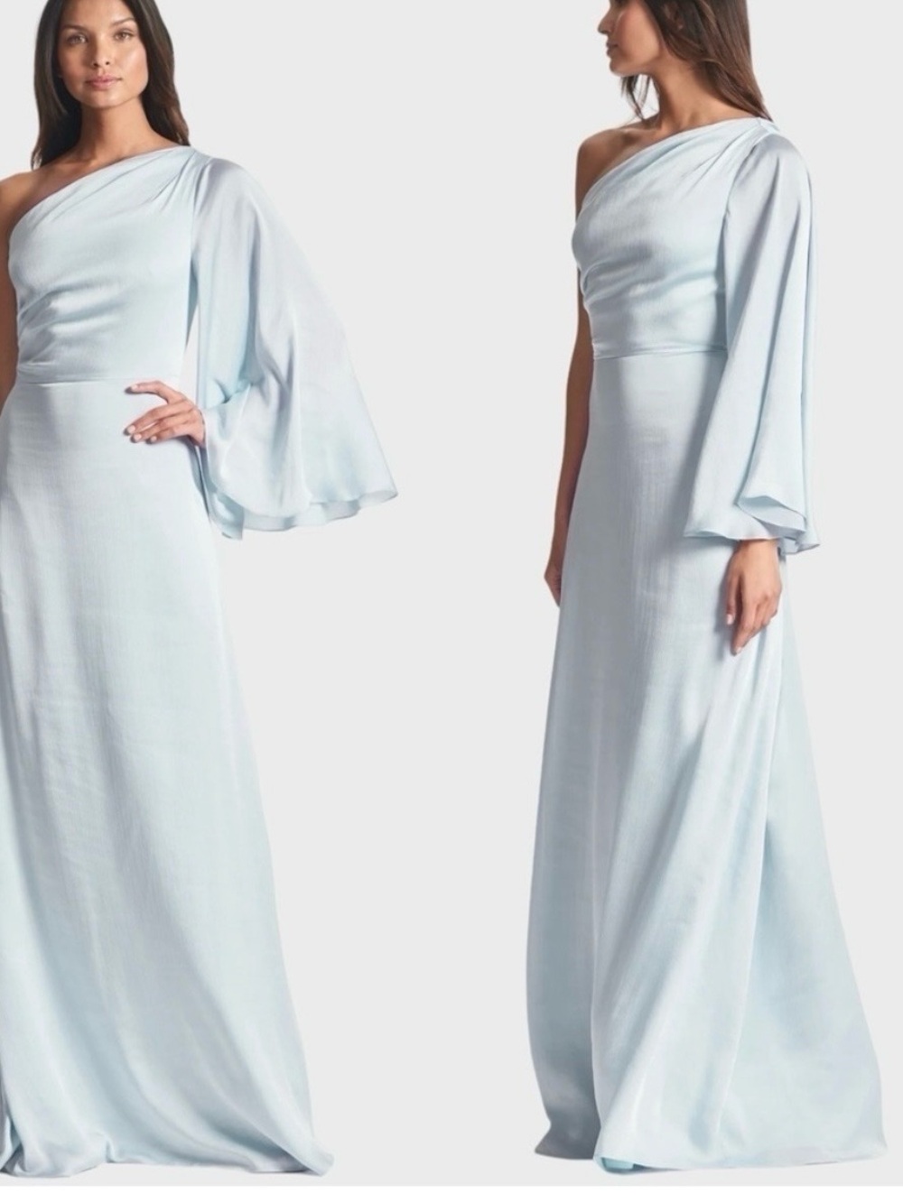 Sachin & Babi Pale Blue One-Shoulder Dress